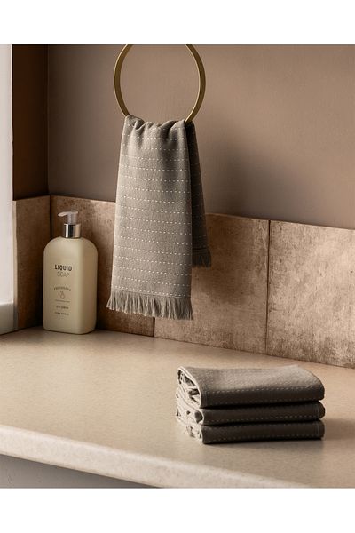 Madame Coco Eleta 4-Piece Cotton Hand Towels - Gray