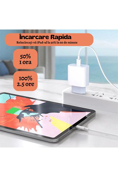 OEM Încărcător compatibil Apple 20W Fast Charge, iPhone, fără cablu, adaptor de rețea cu încărcare rapidă, port USB-C