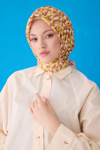 Belli Κασκόλ Pure Silk 4103D (Twill Silk) 90 x 90 Μωβ - Πράσινο