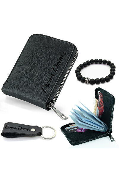 Wallet Card Holder Paper Money Compartment Zippered Unisex Wallet