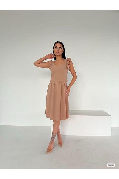 Modafeminen Μίνι φόρεμα με υφασμάτινο κρεπ με χαμηλή πλάτη βραδινό φόρεμα Φόρεμα επιστροφής στο σπίτι 581389 Μπεζ