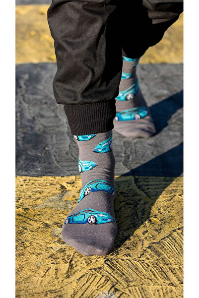 Pirin Hill Cotton Socks with Grey Sports Car