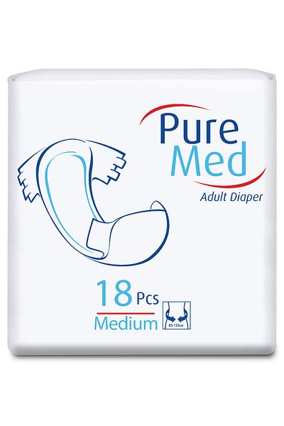 Pure Set 3x Pure Med ECO M scutece adult, 54 buc + 1x șervețele umede igienice Pure Med, 50 buc