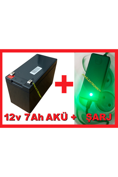 ATA ELEKTRONİK Akülü Oyuncaklar Için 12 Volt 7 Amper 12v 7ah Akü Ve 1 Amper Ş...