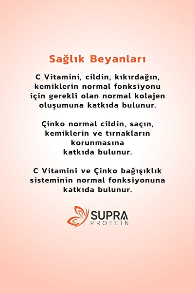 Supra Protein Supra Vitamin C + Çinko- Prebiyotik Inülin Ilaveli Toz Efervesan Saşe-28 Günlük Kür