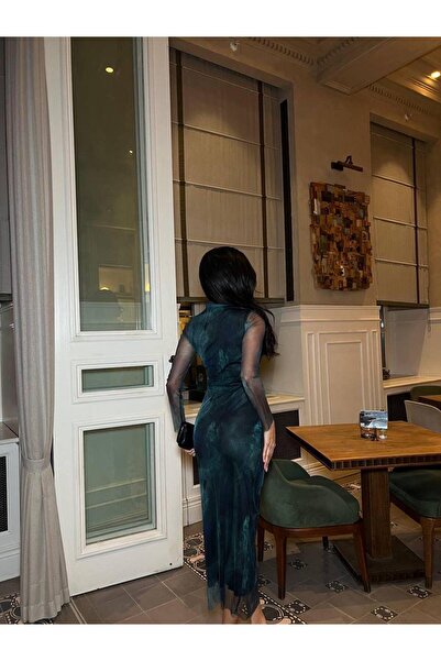 Genel Markalar Tül Kumaş Astarlı Uzun Elbise Maxi Boy Elbise - 583185