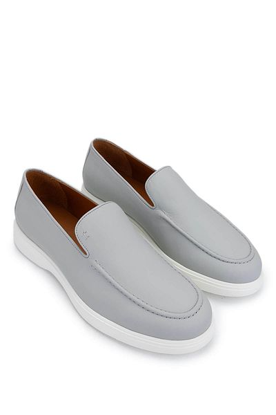 Tamer Tanca Men's Genuine Leather Gray Nubuck Loafer Shoes