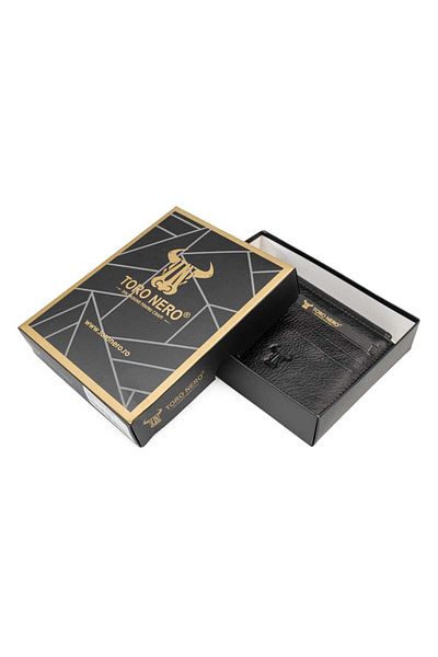 Toro Nero Men's Card Holder Made Of Genuine Leather, Black Amis