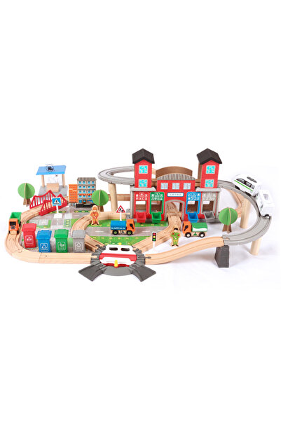 Factory Price - مجموعة قطار إمبراطوري خشبي حر - 130 قطعة