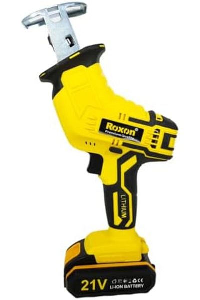 ROXON RX-21VRS 21V Reciprocating Saw with Dual Batteries, Powerful Wood & Metal Cutting Tool