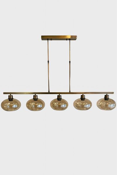 Favori Aydınlatma Antique 5-Piece Amberia Chandelier with Rows on the Table