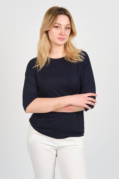 Sistas Γυναικεία μπλούζα με λαιμόκοψη με μανίκια τριών τετάρτων 22721 Navy Blue