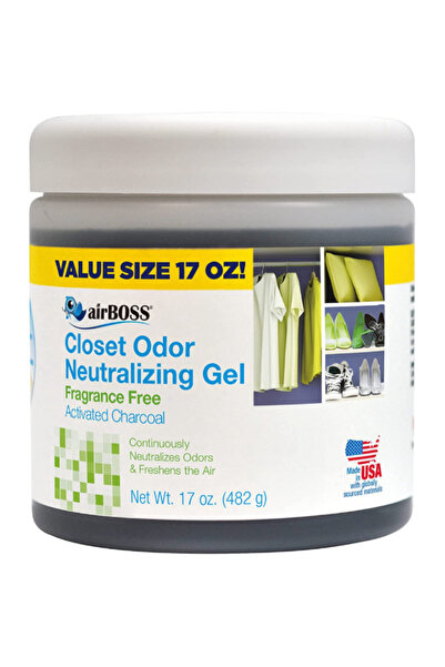 AIRBOSS جل مزيل للروائح من الفحم النشط الخالي من العطور، 17 أونصة