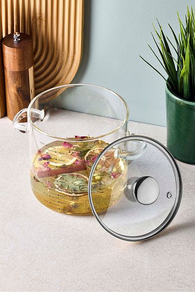 Perotti Sean Silver 1800 ml Borosilicate Glass Pot