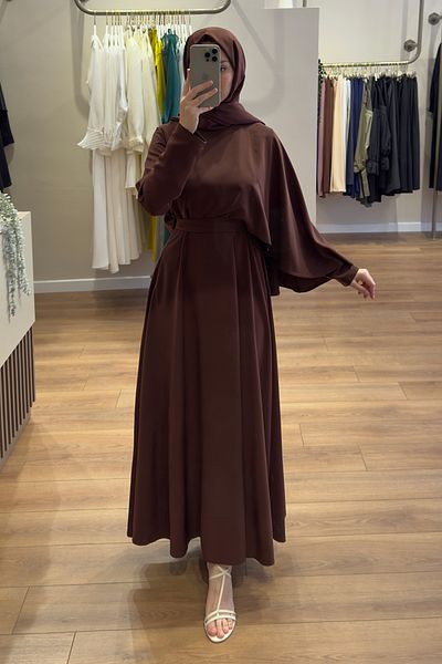 Birgül Bektaş Cloak Detailed Dress