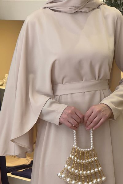 Birgül Bektaş Cloak Detailed Dress