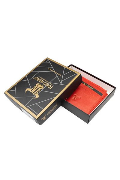 Toro Nero Men's Card Holder Made Of Red Genuine Leather Amis
