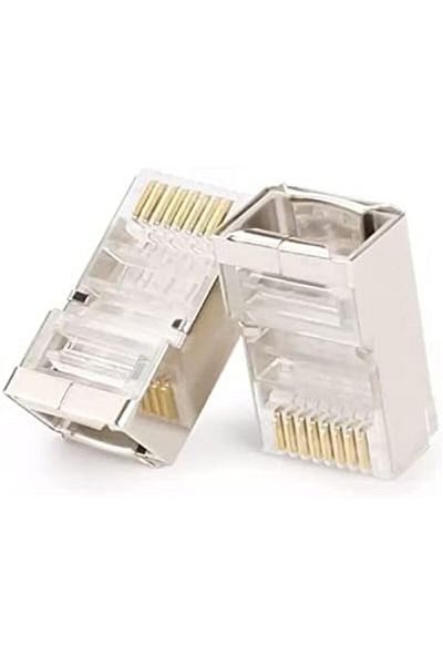 Generic 100 Piece RJ45 Metal Shielded Male Connector for Ethernet Cable Cat 6 and Cat 5, for PlayStation