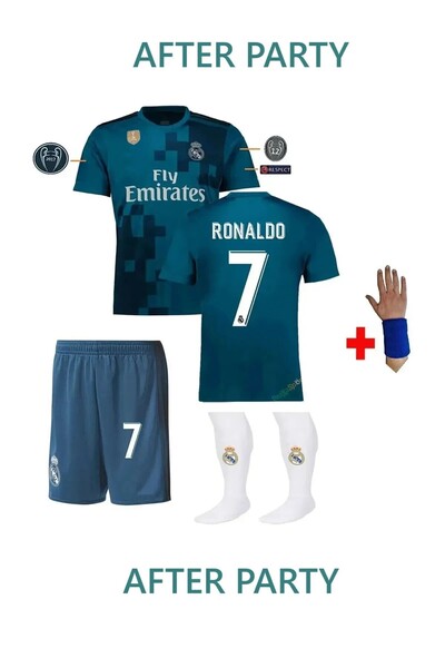 yenteks 2017/18 Sezon Cristiano Ronaldo Real Madrid Turkuaz Mavisi Çocuk Futb...