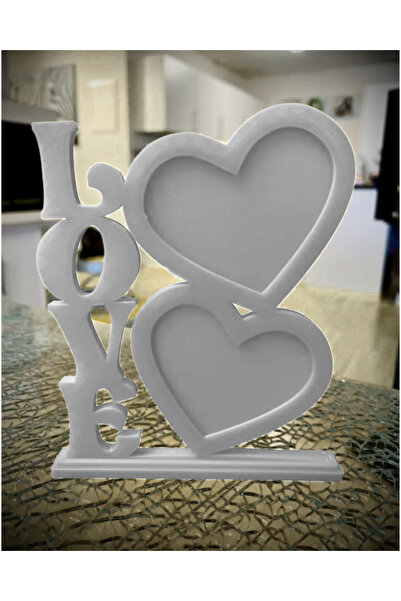 ABİSSE Desktop Frame with Heart and Double Photo
