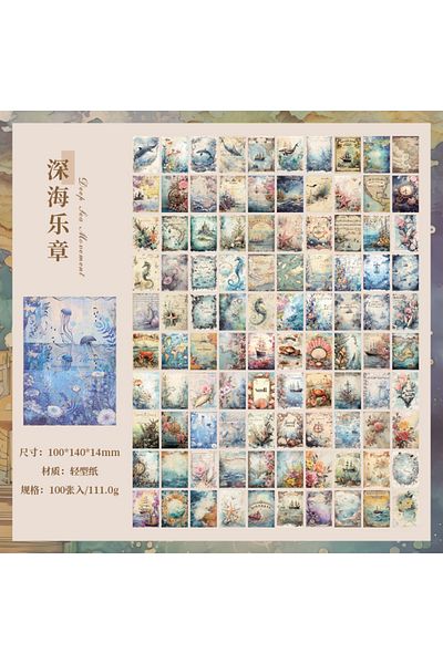Choice A 100pcs/lot Memo Pads Material Paper retro and nostalgic Junk Journal Scrapbooking paper Cards Bac.