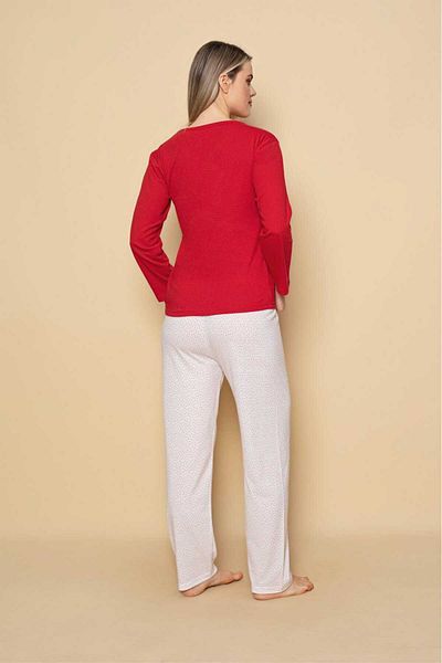 Intisimo Women's Pajamas, Long Sleeve, Dreaming, Cotton, Red - M