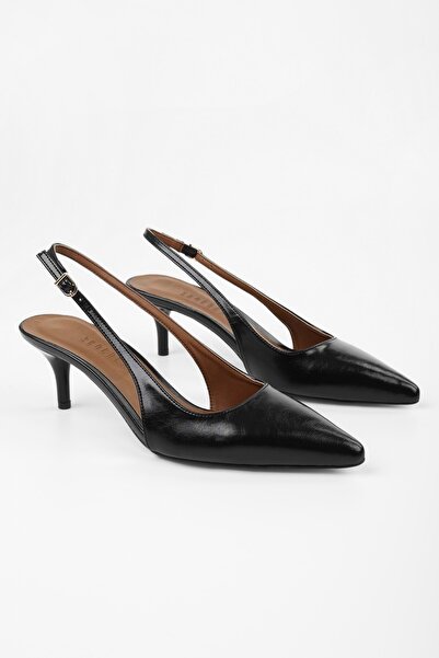 Shoeberry Kadın Estelle Siyah Cilt Stiletto