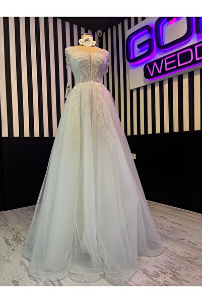 EKY GÖR SEV WEDDING DRESS 2025 YENİ SEZON BONCUK İŞLEMELİ HELEN GELİNLİK