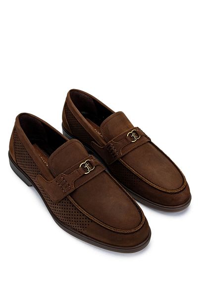 Tamer Tanca Men's Genuine Leather Brown Nubuck Loafers