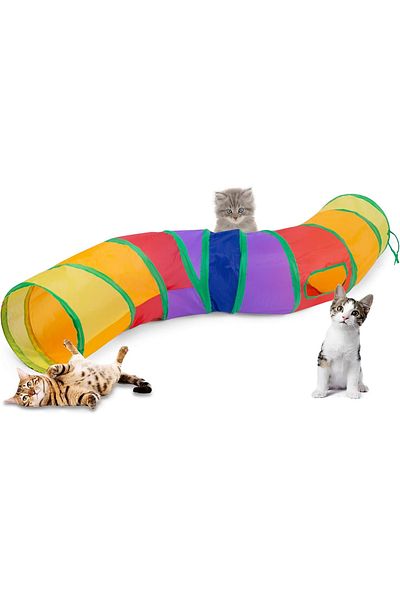 Beatitude Cat Play Tunnel Foldable Rainbow Pet Toy Playing Game Tunnel Pet Shop Products