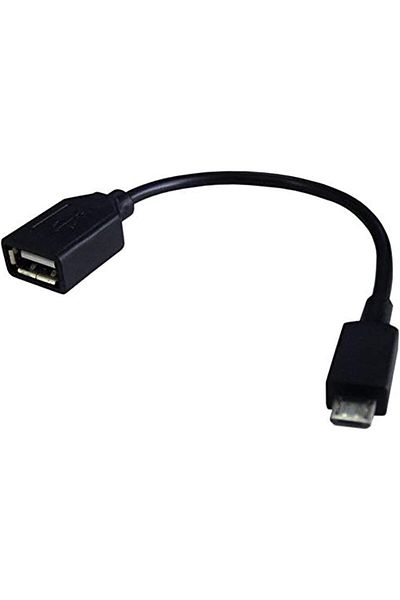 Generic Micro USB Male to USB Female OTG Cable, Number of Ports: 2, Black