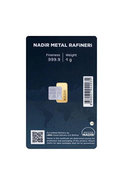 Nadir Gold 1 gr 24 Ayar 999.9 Milyem Nadirgold gram Altın