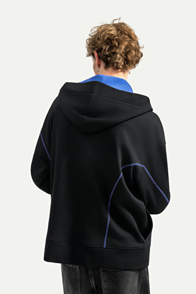 KAFT Unisex Zippered Oversize Hoodie Sweatshirt - Ziplay - Tar