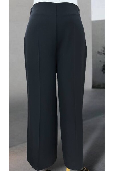 Sentez Arkası Lastikli Kısa Geniş Paça Pantolon Z-5386