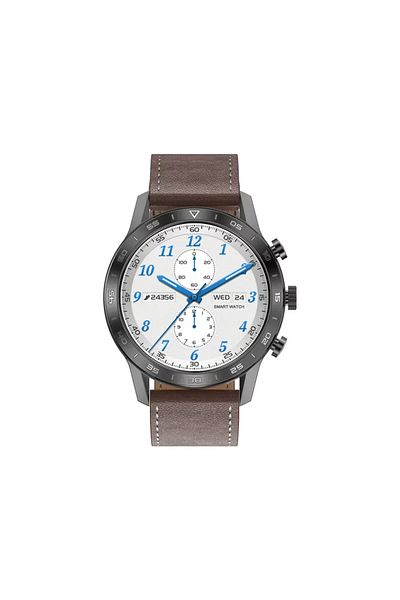 Smart Vibe Smartwatch DT™ WA7CH PLUS 1.45” Infinity AMOLED, Bluetooth Call, Leather and Silicone Strap, Black