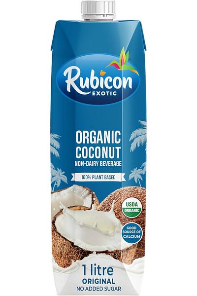 Rubicon Organic Coconut Non-Dairy Milk Beverage | 1L Tetra Pack | 100% Plant Based | Good Source of