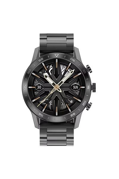 Smart Vibe Smartwatch DT™ WA7CH PLUS 1.45" Infinity AMOLED, Bluetooth Call, Metal and Silicone Strap, Black