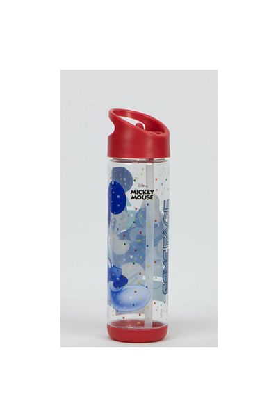 SUNCE Disney Mickey Mouse Plastic Water Bottle with Straw 500 ml