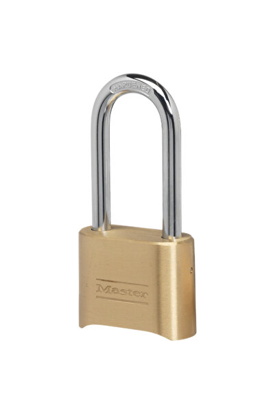 Master Lock قفل نحاسي عريض قابل لإعادة الضبط