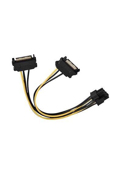 Generic 15 Pin SATA Male to 8 Pins 6+2 PCI Express Female Video Card Power Cable 20 cm for PC
