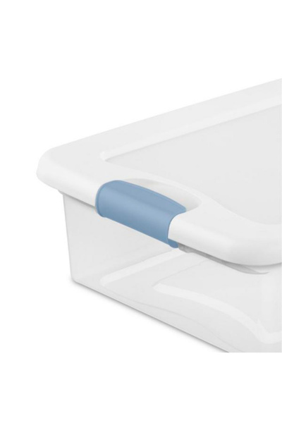 Sterilite Latch Closure Rectangular Plastic Storage Box 32 Quart