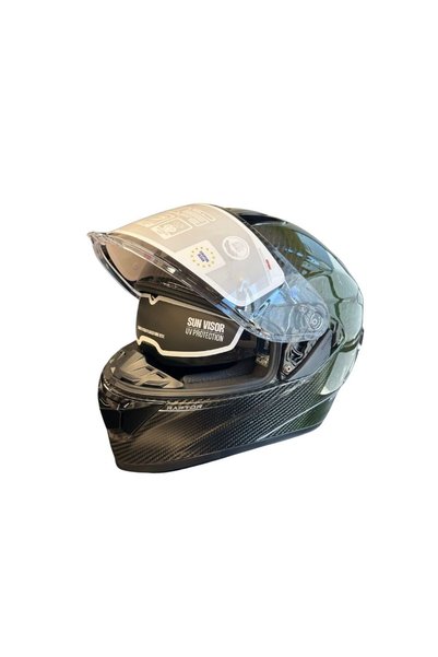 Shiro Kask Fullface Carbon&carbon Sv Güneş Vizörlü Yeşil
