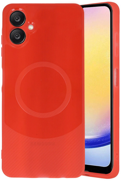NewFace Samsung A06 Case Maya Carbon Cover - Red Hnzrn