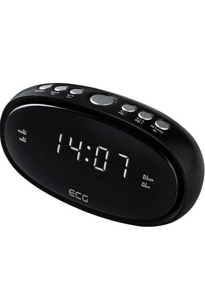ECG Clock Radio Rb 010 Black, Fm, Digital, 10 Station Memory, Double Alarm