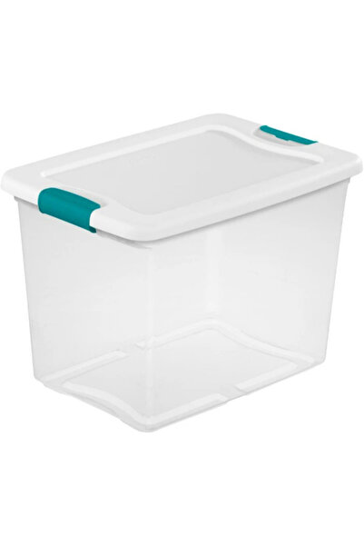 Sterilite Latch Closure Rectangular Plastic Storage Box 25 Quart