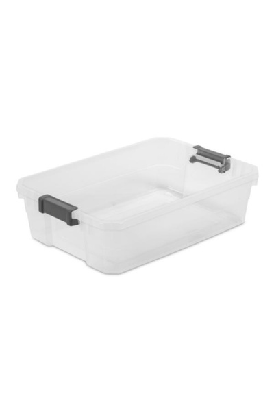 Sterilite Latch Closure Modular Stacker Storage Box 40 Quart