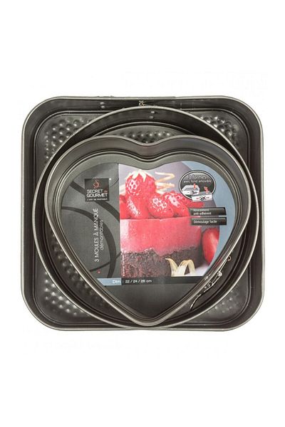 Secret de Gourmet Set de tăvi de patiserie SG, oțel carbon, antiaderente, 3 bucăți
