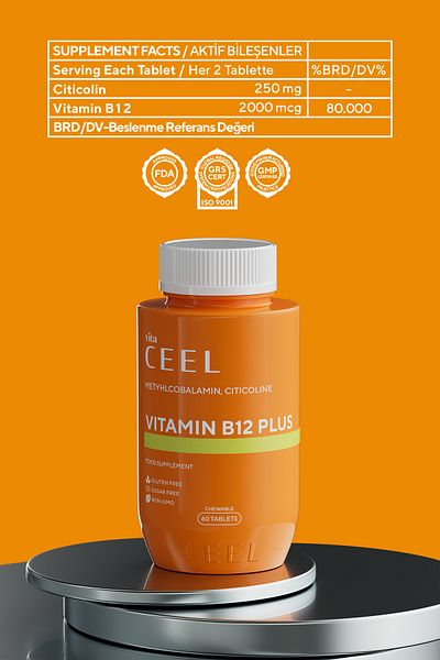 VitaCeel Vitamin B12 Plus under Tongue Tablets Metyhcobalamin, Citicoline 60 Tablets