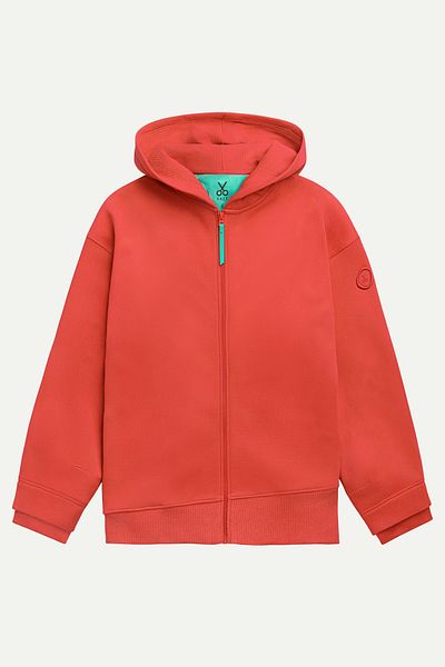 KAFT Unisex φούτερ με φερμουάρ Oversize Hoodie - Zipoc - Coral