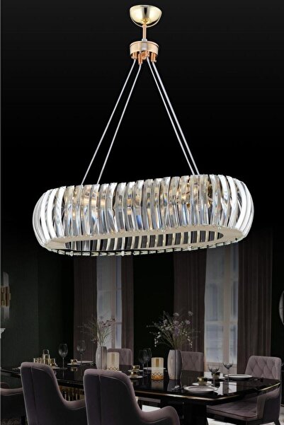 İstanbul Avize Xl Venüs Yemek Masası Gold Lüx Kristal Taşlı Avize